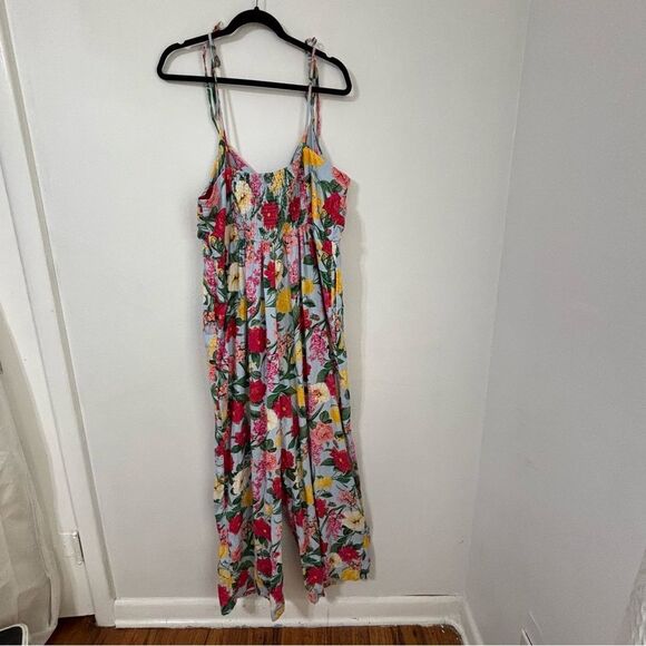 NWT Old Navy Multicolored Floral Jumpsuit Womens XL Linen Blend Boho Cottagecore - Picture 14 of 15